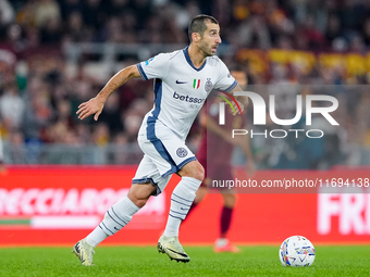 Henrikh Mkhitaryan of FC Internazionale during the Serie A Enilive match between AS Roma and FC Internazionale at Stadio Olimpico on October...