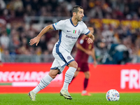 Henrikh Mkhitaryan of FC Internazionale during the Serie A Enilive match between AS Roma and FC Internazionale at Stadio Olimpico on October...