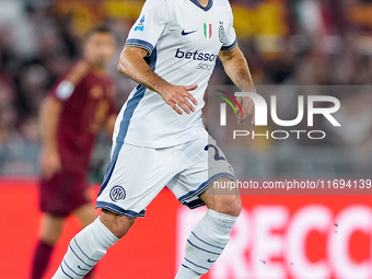 Henrikh Mkhitaryan of FC Internazionale during the Serie A Enilive match between AS Roma and FC Internazionale at Stadio Olimpico on October...