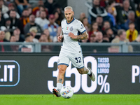 Federico Dimarco of FC Internazionale during the Serie A Enilive match between AS Roma and FC Internazionale at Stadio Olimpico on October 2...