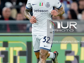 Federico Dimarco of FC Internazionale during the Serie A Enilive match between AS Roma and FC Internazionale at Stadio Olimpico on October 2...