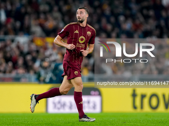 Bryan Cristante of AS Roma during the Serie A Enilive match between AS Roma and FC Internazionale at Stadio Olimpico on October 20, 2024 in...