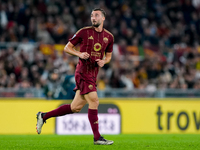 Bryan Cristante of AS Roma during the Serie A Enilive match between AS Roma and FC Internazionale at Stadio Olimpico on October 20, 2024 in...