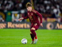 Nicola Zalewski of AS Roma during the Serie A Enilive match between AS Roma and FC Internazionale at Stadio Olimpico on October 20, 2024 in...