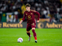 Nicola Zalewski of AS Roma during the Serie A Enilive match between AS Roma and FC Internazionale at Stadio Olimpico on October 20, 2024 in...