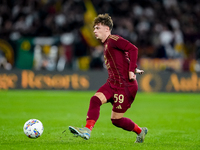 Nicola Zalewski of AS Roma during the Serie A Enilive match between AS Roma and FC Internazionale at Stadio Olimpico on October 20, 2024 in...