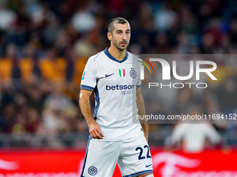 Henrikh Mkhitaryan of FC Internazionale during the Serie A Enilive match between AS Roma and FC Internazionale at Stadio Olimpico on October...