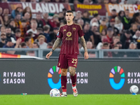 Gianluca Mancini of AS Roma during the Serie A Enilive match between AS Roma and FC Internazionale at Stadio Olimpico on October 20, 2024 in...