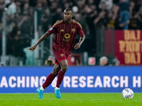 Evan Ndicka of AS Roma during the Serie A Enilive match between AS Roma and FC Internazionale at Stadio Olimpico on October 20, 2024 in Rome...