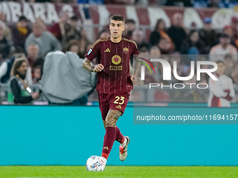 Gianluca Mancini of AS Roma during the Serie A Enilive match between AS Roma and FC Internazionale at Stadio Olimpico on October 20, 2024 in...