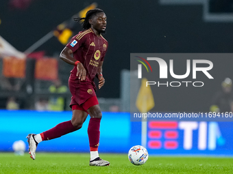 Manu Kone' of AS Roma during the Serie A Enilive match between AS Roma and FC Internazionale at Stadio Olimpico on October 20, 2024 in Rome,...