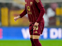 Nicola Zalewski of AS Roma during the Serie A Enilive match between AS Roma and FC Internazionale at Stadio Olimpico on October 20, 2024 in...