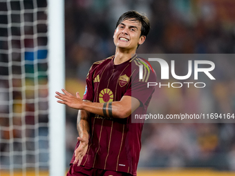 Paulo Dybala of AS Roma during the Serie A Enilive match between AS Roma and FC Internazionale at Stadio Olimpico on October 20, 2024 in Rom...