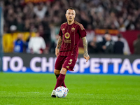 Angelino of AS Roma during the Serie A Enilive match between AS Roma and FC Internazionale at Stadio Olimpico on October 20, 2024 in Rome, I...