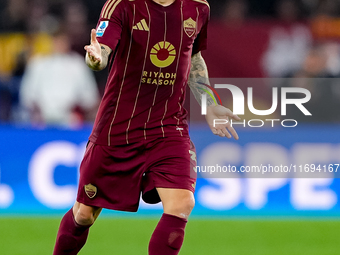 Angelino of AS Roma during the Serie A Enilive match between AS Roma and FC Internazionale at Stadio Olimpico on October 20, 2024 in Rome, I...