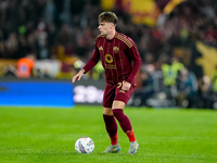 Nicola Zalewski of AS Roma during the Serie A Enilive match between AS Roma and FC Internazionale at Stadio Olimpico on October 20, 2024 in...