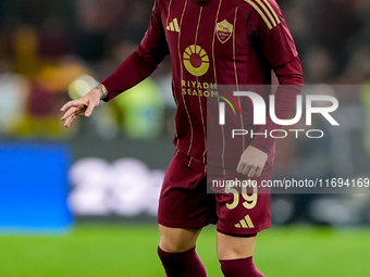 Nicola Zalewski of AS Roma during the Serie A Enilive match between AS Roma and FC Internazionale at Stadio Olimpico on October 20, 2024 in...