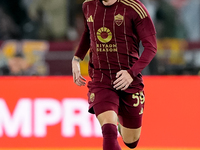 Nicola Zalewski of AS Roma during the Serie A Enilive match between AS Roma and FC Internazionale at Stadio Olimpico on October 20, 2024 in...