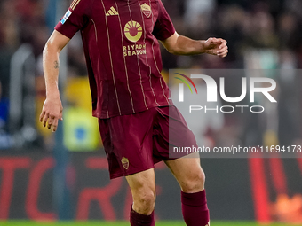 Bryan Cristante of AS Roma during the Serie A Enilive match between AS Roma and FC Internazionale at Stadio Olimpico on October 20, 2024 in...