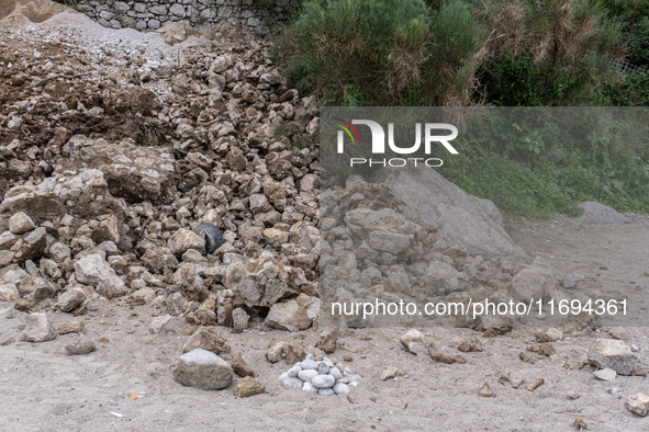 A landslide occurs in Capri, Italy, on October 22, 2024, involving the ridge below a hotel near Marina Grande beach. 