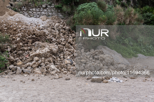 A landslide occurs in Capri, Italy, on October 22, 2024, involving the ridge below a hotel near Marina Grande beach. 