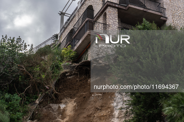 A landslide occurs in Capri, Italy, on October 22, 2024, involving the ridge below a hotel near Marina Grande beach. 