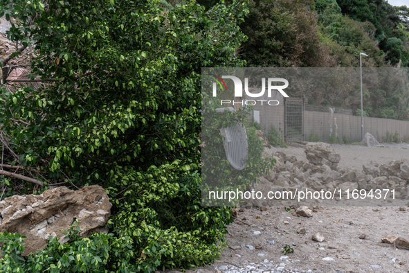 A landslide occurs in Capri, Italy, on October 22, 2024, involving the ridge below a hotel near Marina Grande beach. 