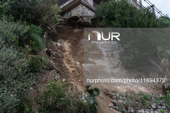 A landslide occurs in Capri, Italy, on October 22, 2024, involving the ridge below a hotel near Marina Grande beach. 