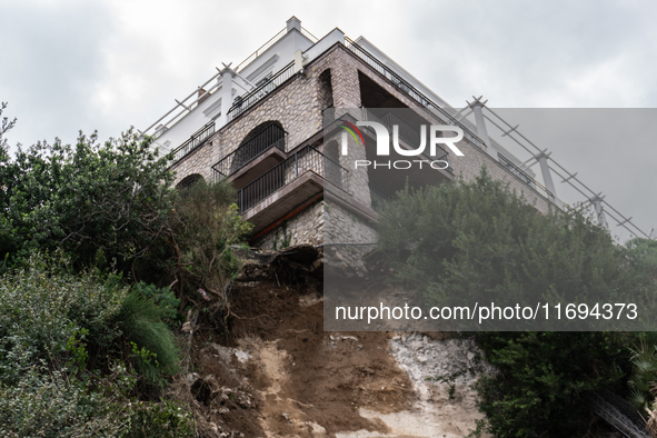 A landslide occurs in Capri, Italy, on October 22, 2024, involving the ridge below a hotel near Marina Grande beach. 