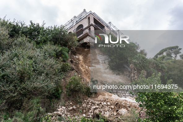 A landslide occurs in Capri, Italy, on October 22, 2024, involving the ridge below a hotel near Marina Grande beach. 