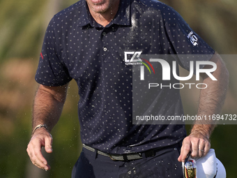 Julien Guerrier of France celebrates victory on the 18th green, on the ninth play-off hole, during day four of the Estrella Damm N.A. Andalu...