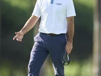 Jorge Campillo of Spain reacts on the 18th green during day four of the Estrella Damm N.A. Andalucia Masters 2024 at Real Club de Golf Sotog...