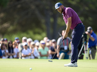 Daniel Brown of England plays a shot on the 18th green on the fourth day of the Estrella Damm N.A. Andalucia Masters 2024 at Real Club de Go...