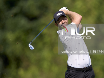 Marcel Schneider of Germany plays his second shot on the 15th hole during day four of the Estrella Damm N.A. Andalucia Masters 2024 at Real...