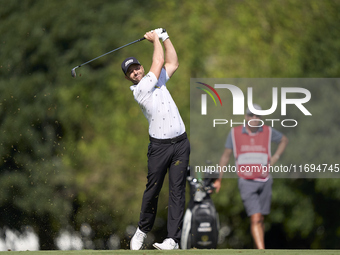 Marcel Schneider of Germany plays his second shot on the 15th hole during day four of the Estrella Damm N.A. Andalucia Masters 2024 at Real...