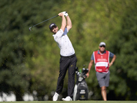 Marcel Schneider of Germany plays his second shot on the 15th hole during day four of the Estrella Damm N.A. Andalucia Masters 2024 at Real...