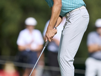 Johannes Veerman of the USA plays a shot on the 8th green during day four of the Estrella Damm N.A. Andalucia Masters 2024 at Real Club de G...