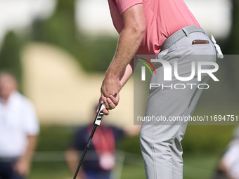 Jacques Kruyswijk of South Africa plays a shot on the 8th green on the fourth day of the Estrella Damm N.A. Andalucia Masters 2024 at Real C...