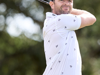 Marcel Schneider of Germany tees off on the 5th hole on the fourth day of the Estrella Damm N.A. Andalucia Masters 2024 at Real Club de Golf...