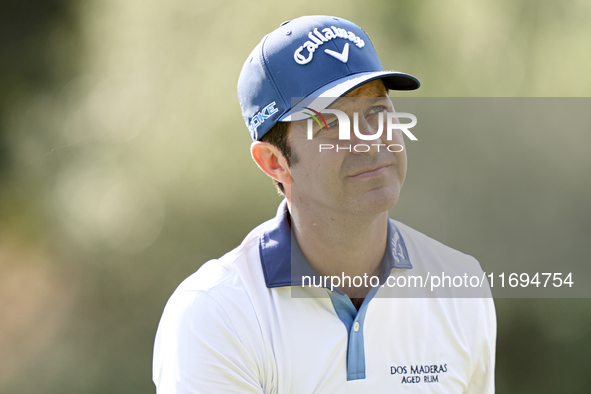 Jorge Campillo of Spain looks on at the 5th hole during day four of the Estrella Damm N.A. Andalucia Masters 2024 at Real Club de Golf Sotog...