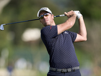 Julien Guerrier of France plays his second shot on the 2nd hole during day four of the Estrella Damm N.A. Andalucia Masters 2024 at Real Clu...