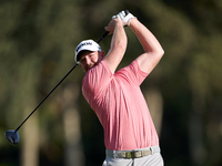 Jacques Kruyswijk of South Africa tees off on the 2nd hole during day four of the Estrella Damm N.A. Andalucia Masters 2024 at Real Club de...