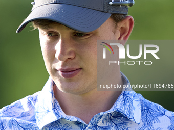 Jayden Schaper of South Africa looks on the 1st green during day four of the Estrella Damm N.A. Andalucia Masters 2024 at Real Club de Golf...