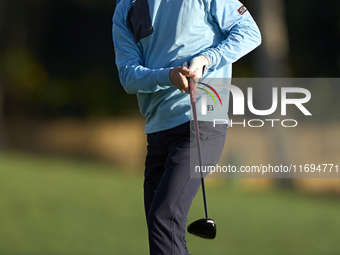 Marcus Kinhult of Sweden tees off on the 2nd hole on the fourth day of the Estrella Damm N.A. Andalucia Masters 2024 at Real Club de Golf So...