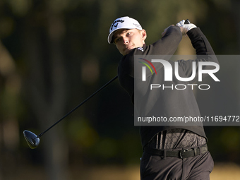 Nicolai Hojgaard of Denmark tees off on the 2nd hole during day four of the Estrella Damm N.A. Andalucia Masters 2024 at Real Club de Golf S...