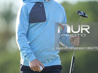 Marcus Kinhult of Sweden reacts on the 1st green during day four of the Estrella Damm N.A. Andalucia Masters 2024 at Real Club de Golf Sotog...