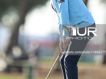 Marcus Kinhult of Sweden approaches his ball on the 1st green during day four of the Estrella Damm N.A. Andalucia Masters 2024 at Real Club...