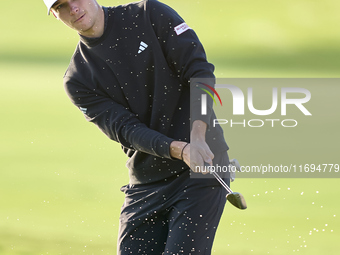 Nicolai Hojgaard of Denmark approaches his ball on the 1st green during day four of the Estrella Damm N.A. Andalucia Masters 2024 at Real Cl...