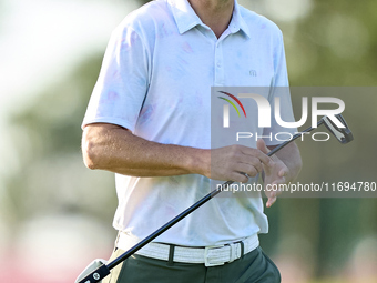 Ross Fisher of England reacts on the 1st green during day four of the Estrella Damm N.A. Andalucia Masters 2024 at Real Club de Golf Sotogra...