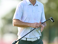 Ross Fisher of England reacts on the 1st green during day four of the Estrella Damm N.A. Andalucia Masters 2024 at Real Club de Golf Sotogra...